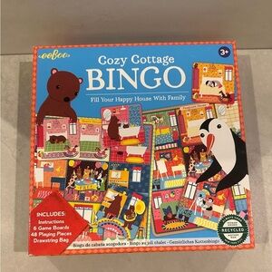 EeBoo NEW Cozy Cottage Family Bingo Card Game Night Kids Game Animal Game